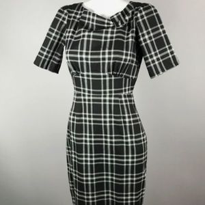Stop Staring Edie Black and White Plaid Retro Day Dress size L